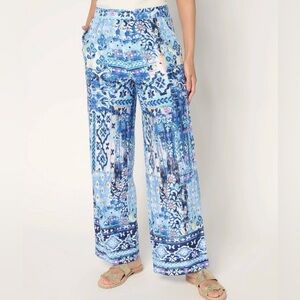 D & Co. Beach Jersey  Full Length Wide Leg Pant size M